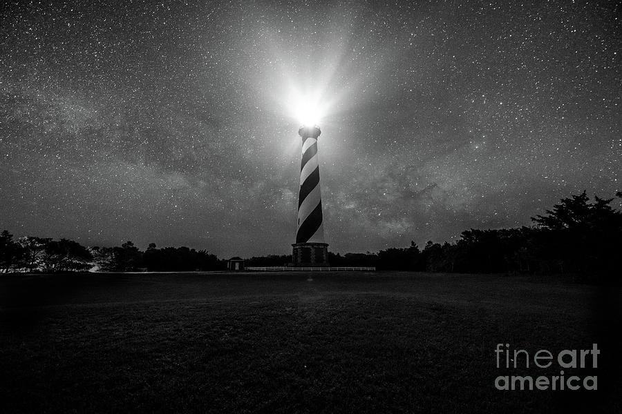 Cape Hatteras Light And The Milky Way Galaxy Photograph by Robert Loe