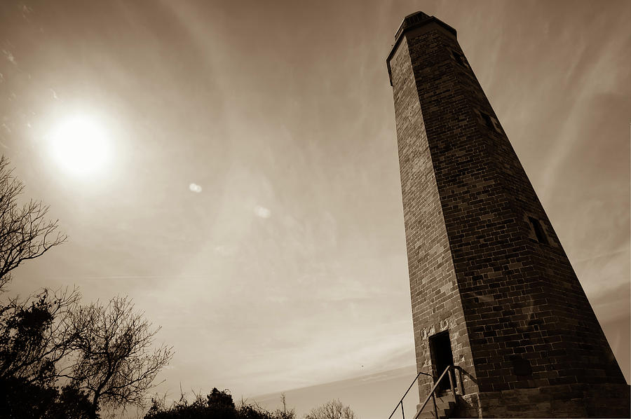 Lighthouse Photograph - Cape Henry Lighthouse - Virginia Colonial National Park - Sepia by Gregory Ballos