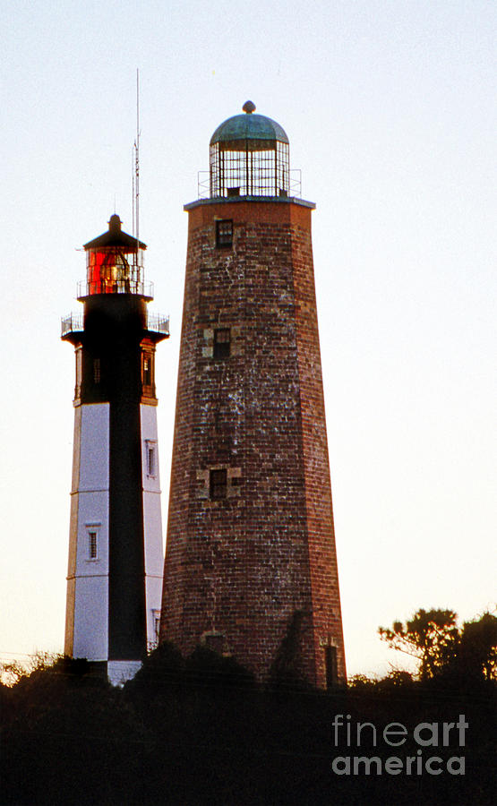 Lighthouse Photograph - Cape Henry Lighthouses Va by Skip Willits