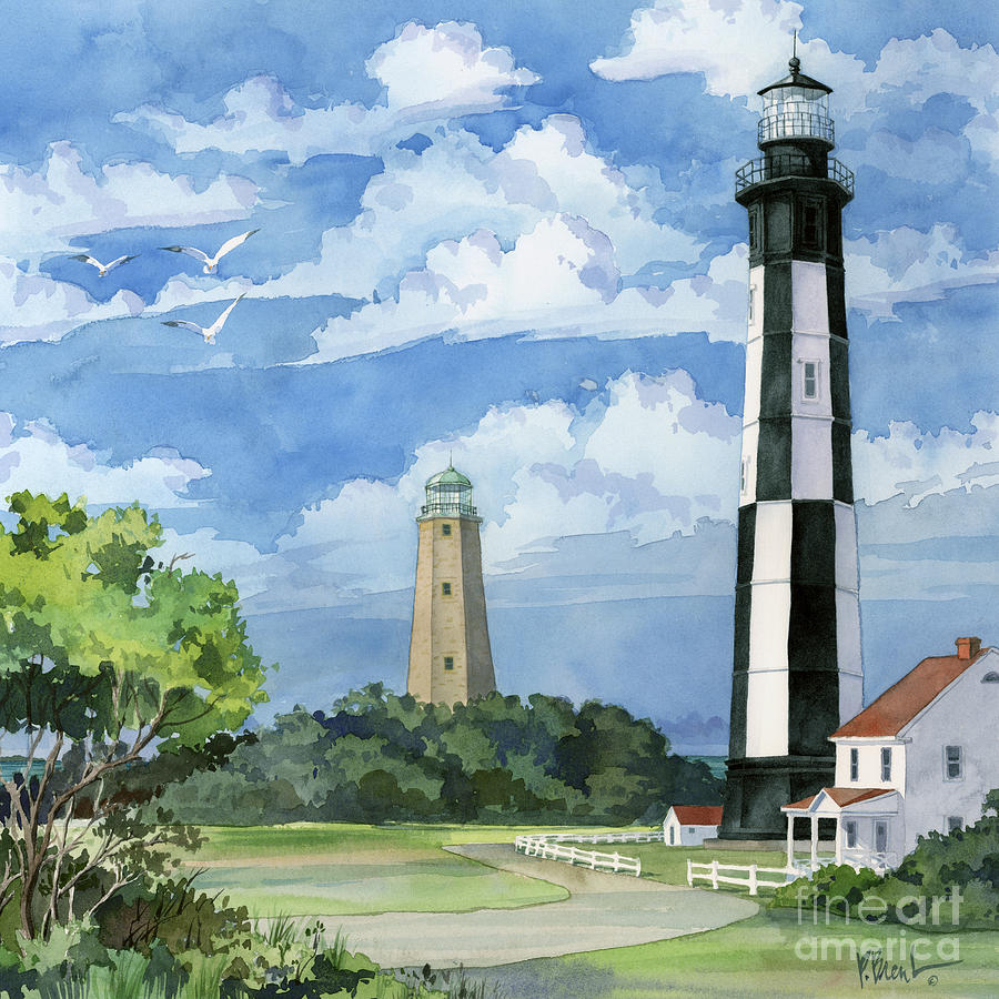 Lighthouse Painting - Cape Henry by Paul Brent Lighthouse Painting - Cape Henry by Paul Brent