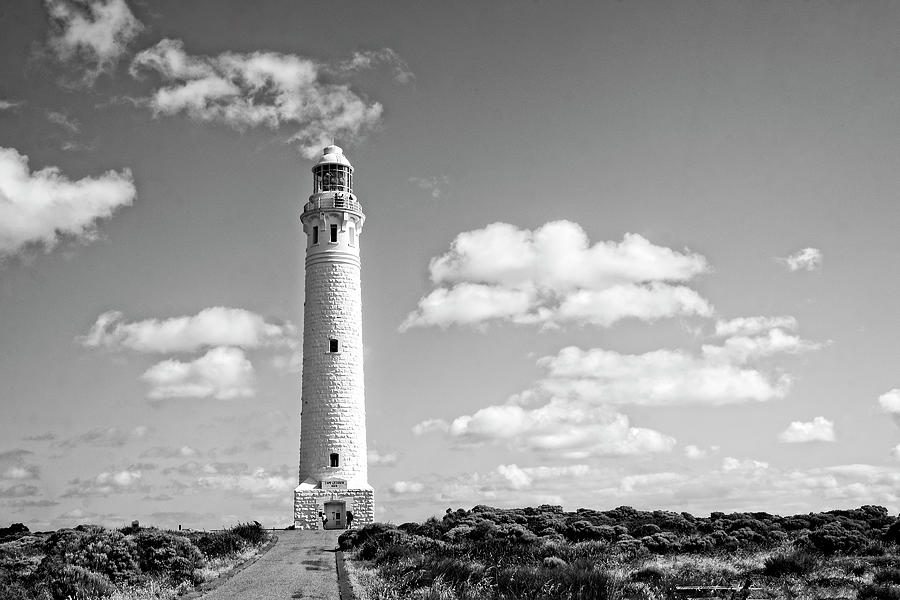 Cape Leeuwin Lighthouse in black and white Photograph by Catherine Reading