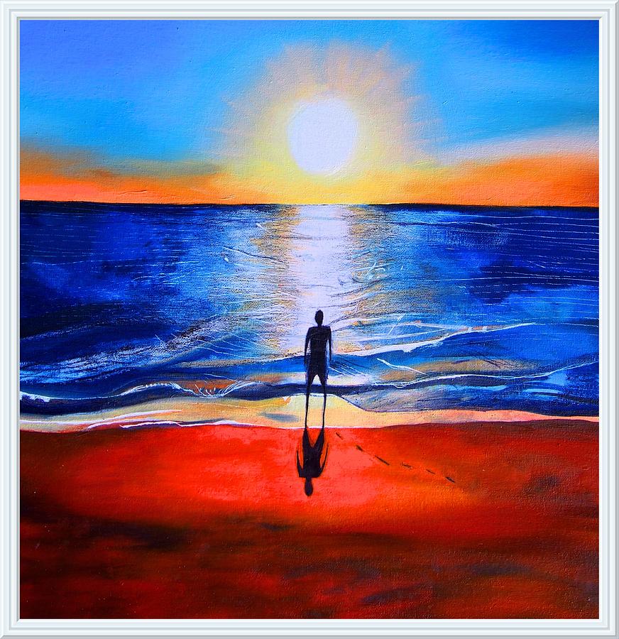 Beach Sunset Painting In Western Australia Painting by