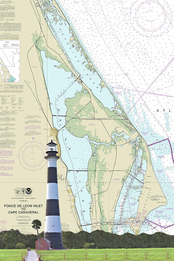 Cape Lighthouse On Chart Photograph