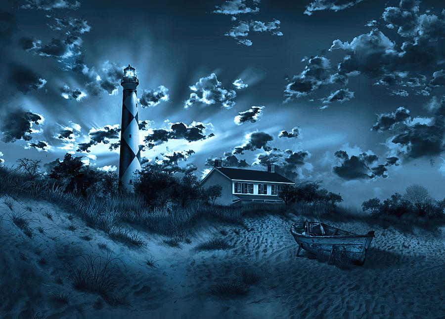 Cape Lookout Lighthouse 3 Painting by Bekim M