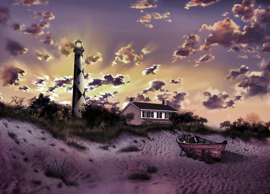 Cape Lookout Lighthouse Painting by Bekim M