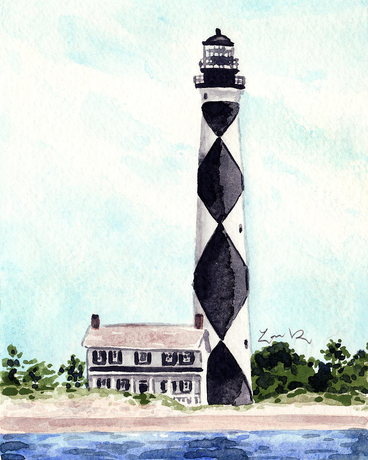 Inspirational Painting - Cape Lookout Lighthouse Outer Banks North Carolina by Laura Row