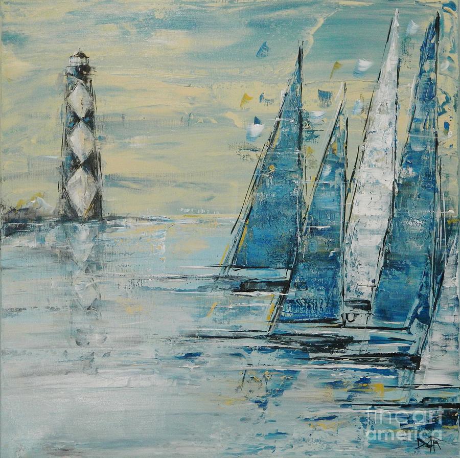 Cape Lookout Sail Painting by Dan Campbell