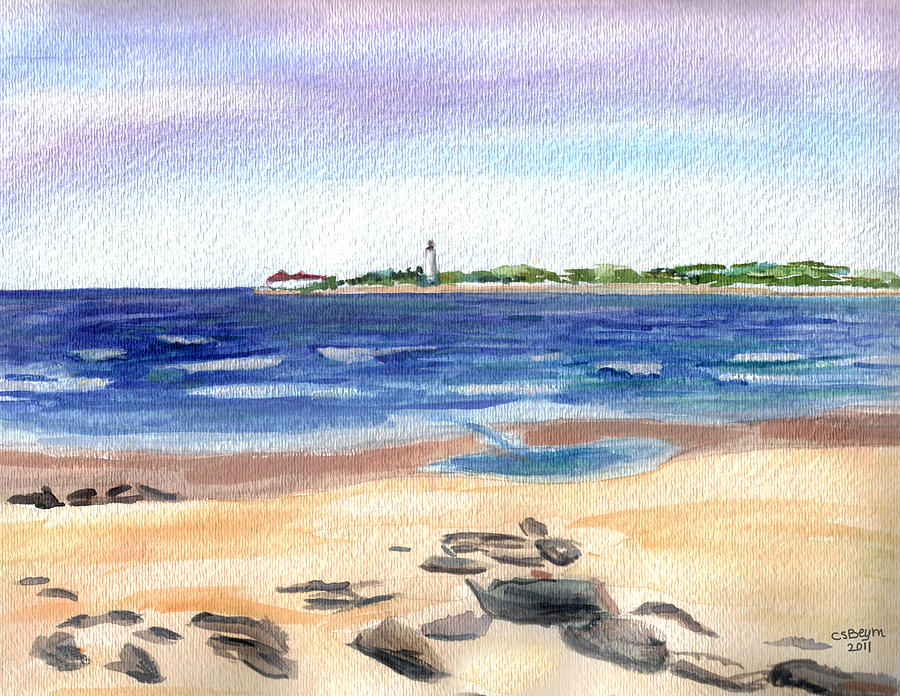 Cape May Beach Painting by Clara Sue Beym