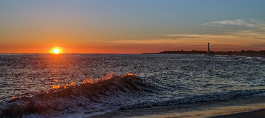 Cape May Cove at Sunset Panorama Photograph by Bill Cannon