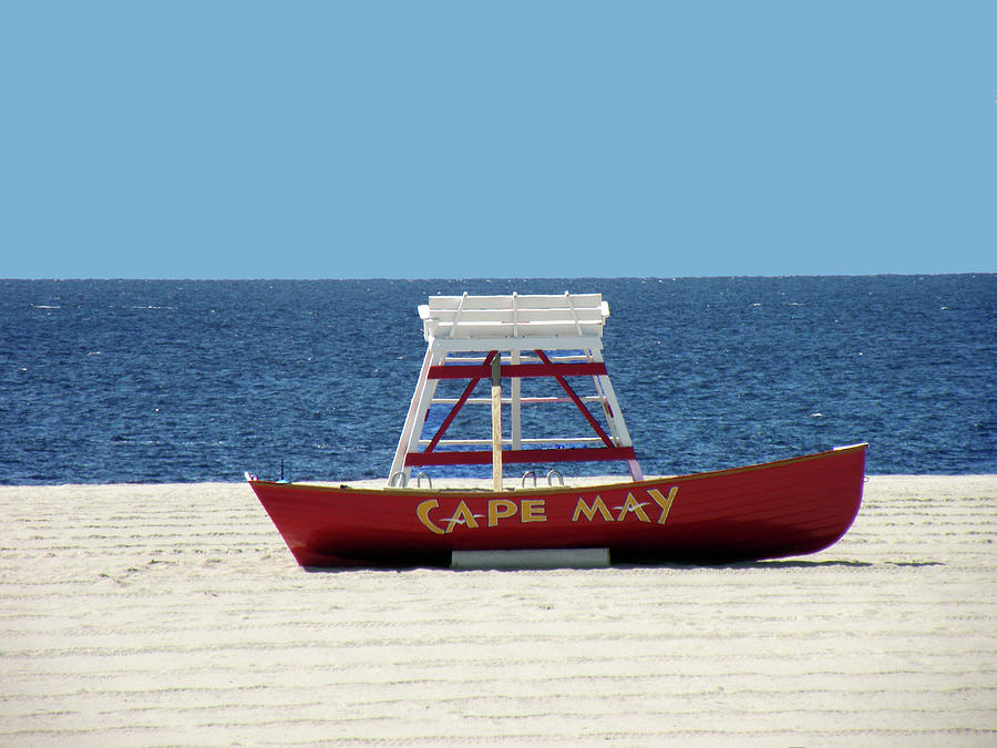 Cape May Lifeguard Station Boat Photograph by William Bitman