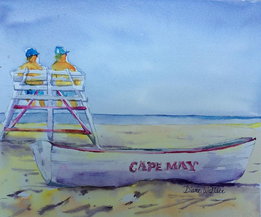 Beach Painting - Cape May Lifeguards by Diane Wallace