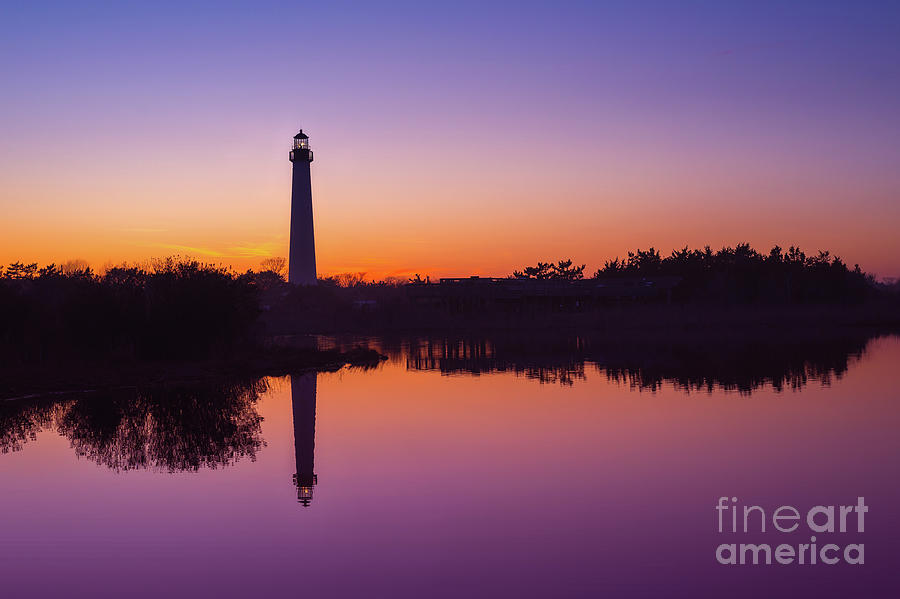 Cape May Lighthouse at Blue Hour  Photograph by Michael Ver Sprill