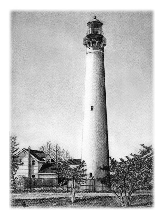 Lighthouse Drawing - Cape May Lighthouse by Greg DiNapoli