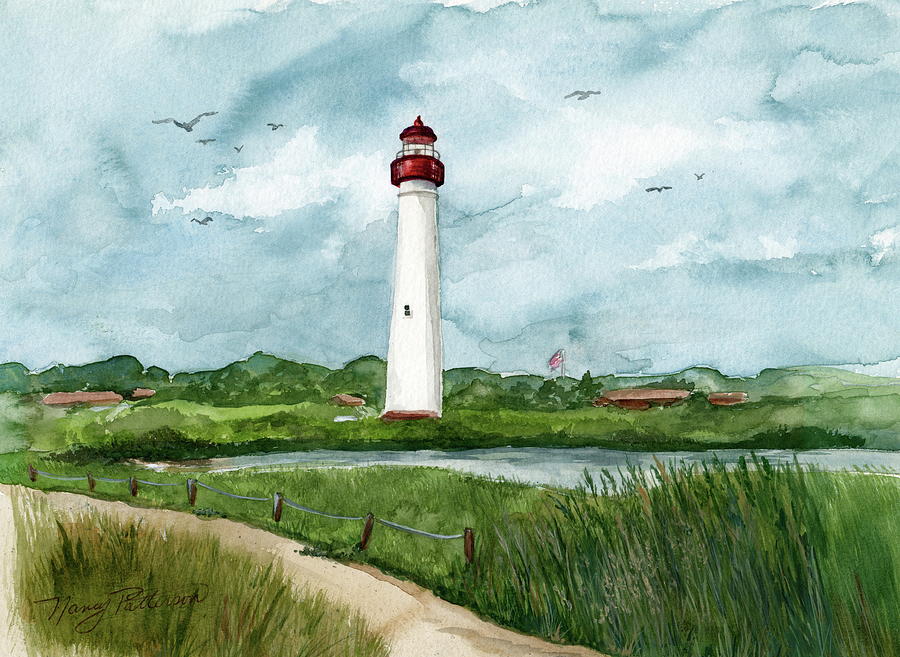 Cape May Lighthouse Painting by Nancy Patterson