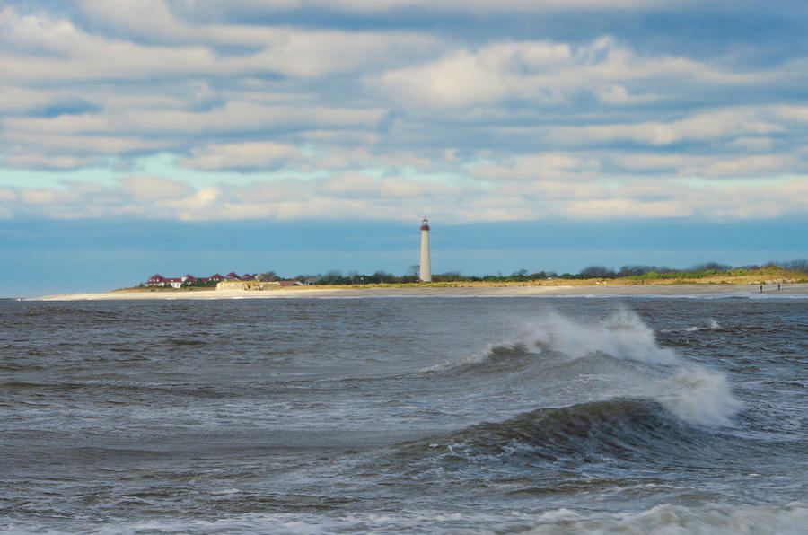 Cape May Lighthouse Seascape Photograph by Bill Cannon