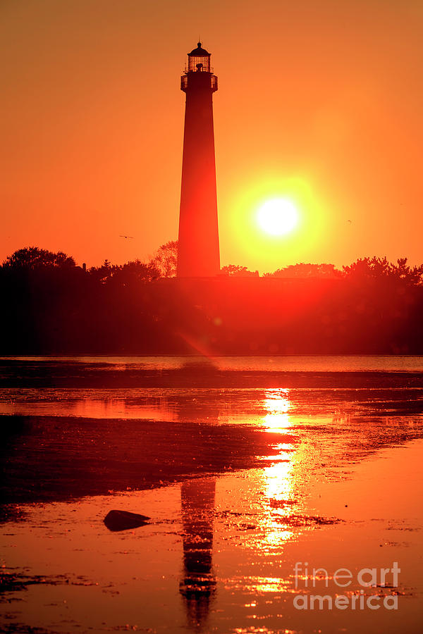 Cape May Lighthouse Sunset Photograph by John Rizzuto