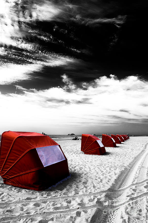 Unique Photograph - Cape May Red Tents Fusion by John Rizzuto