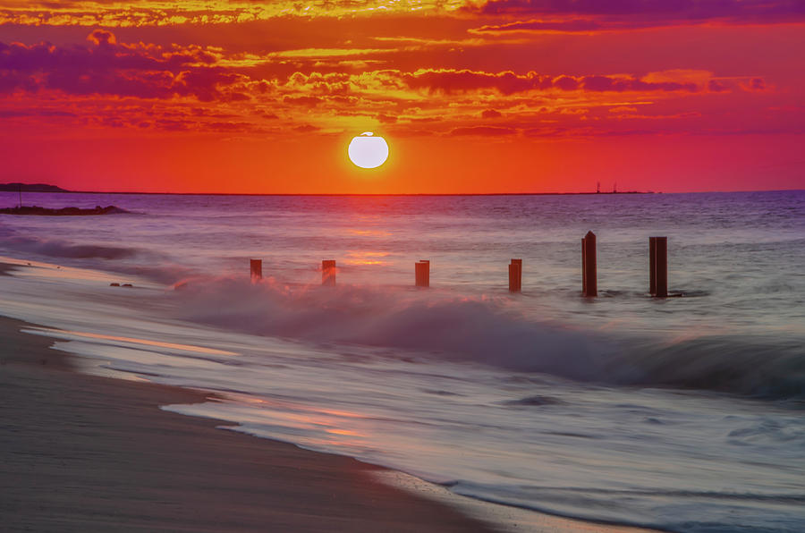 Cape May Surf and Sunrise Photograph by Bill Cannon