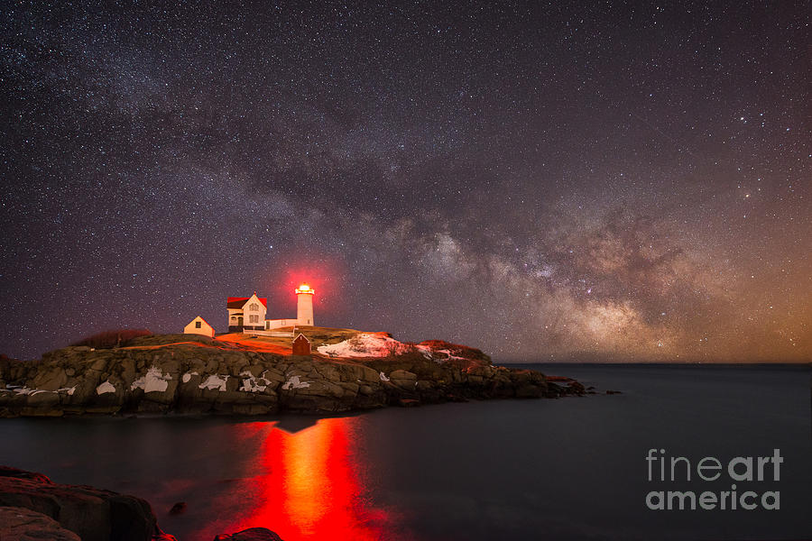 Cape Neddick Light Milky Way Photograph by Michael Ver Sprill - Fine ...