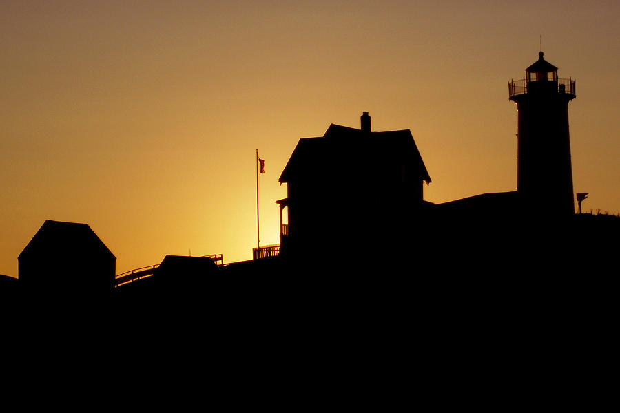 Silhouette Photograph - Cape Neddick-nubble Light by Brian Pflanz Silhouette Photograph - Cape Neddick-nubble Light by Brian Pflanz