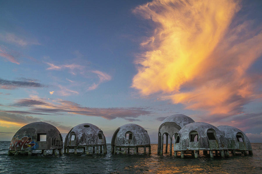 Dome Homes Photograph - Cape Romano Dome homes by Joey Waves
