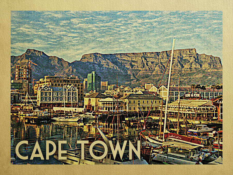 Cape Town Digital Art - Cape Town Travel Poster	 by Flo Karp