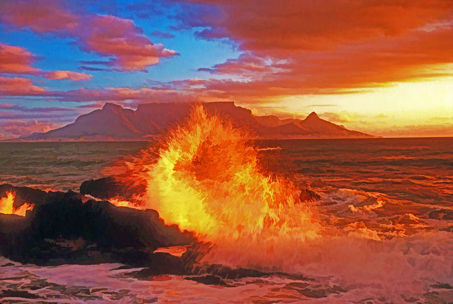 Cape Town Wave Photograph by Dennis Cox