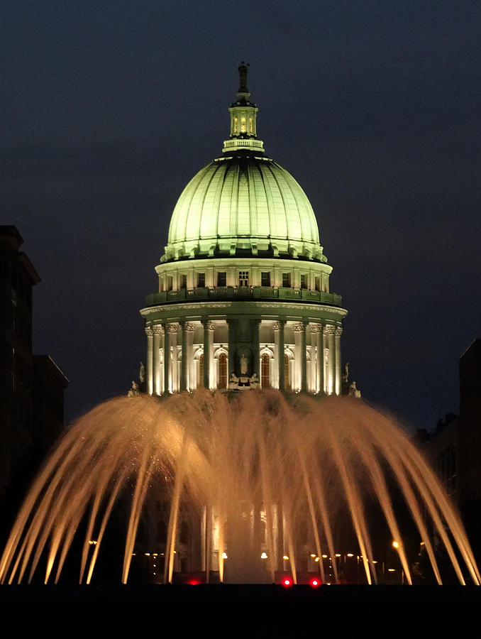 Capital Dome at Night Photograph by David T Wilkinson