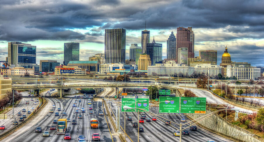 Atlanta GA Capital Of The South Downtown Atlanta Skyline Cityscape Art Photograph by Reid Callaway