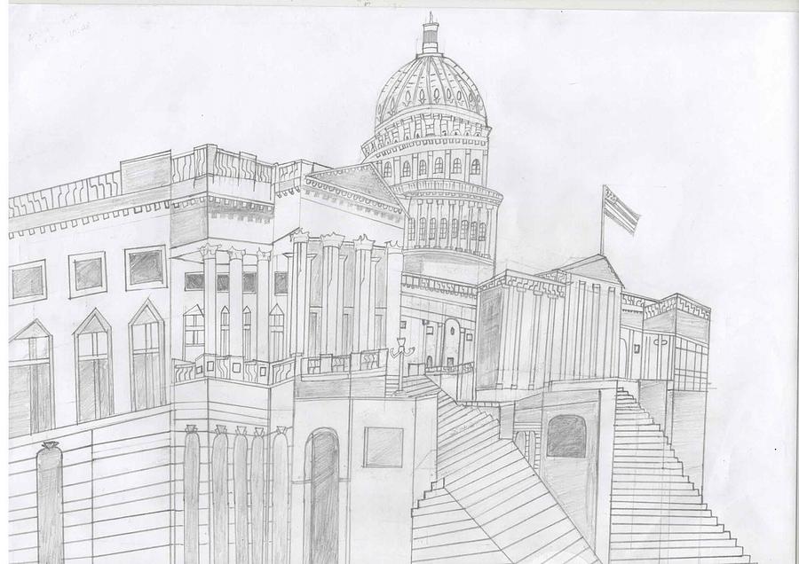 Capitol Building Usa Drawing by Mohamed Nadeem - Fine Art America