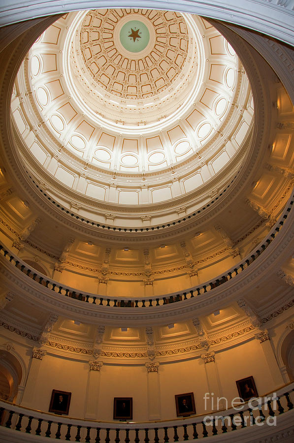 Architecture Photograph - Capitol Dome Interior in the Texas Capitol Building in Austin, by Dan Herron