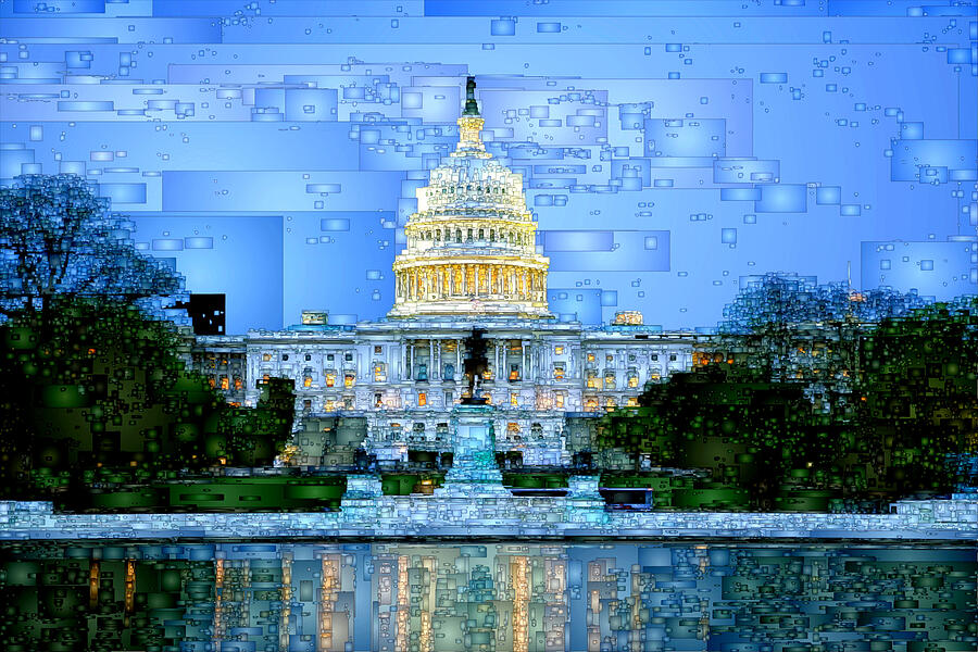 Capitol in Washington D.C  Digital Art by Rafael Salazar