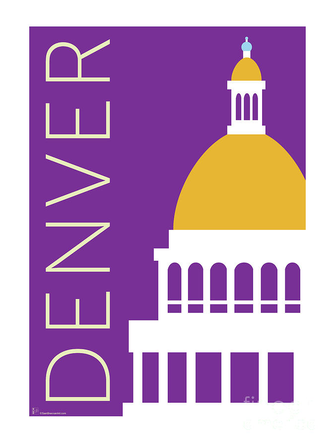 DENVER Capitol/Purple Digital Art by Sam Brennan