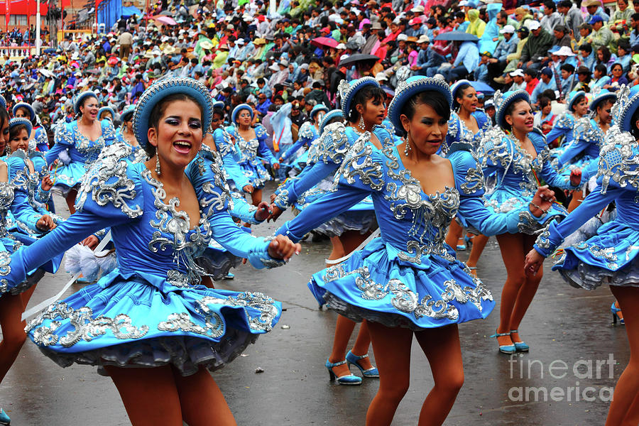 Caporales Dancers at Oruro Carnival Bolivia Photograph by James Brunker