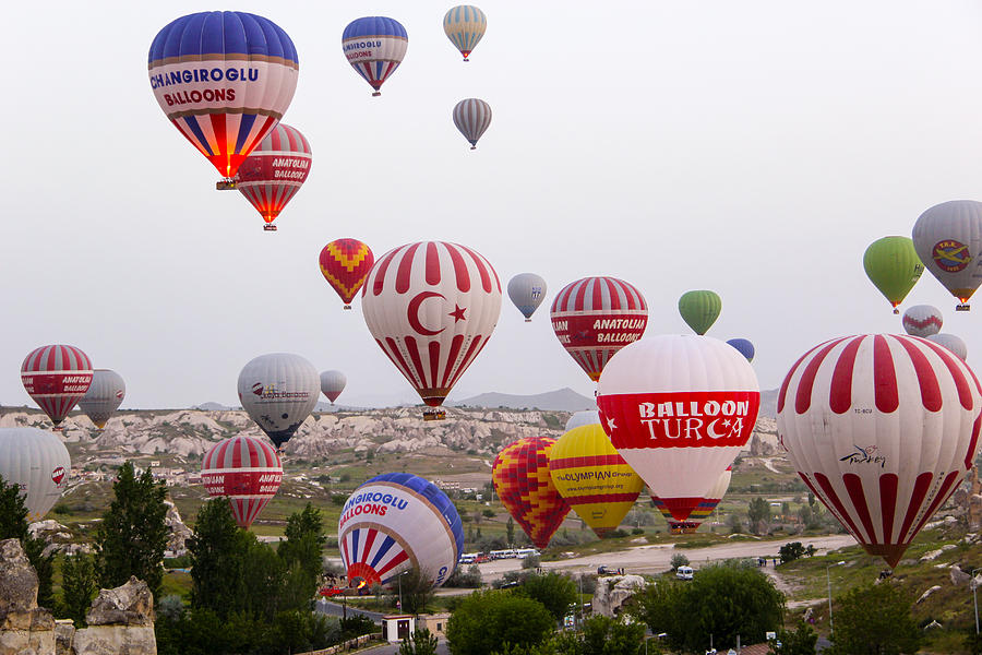 Aerial Photograph - Cappadocia Balloons by Freepassenger By Ozzy CG Aerial Photograph - Cappadocia Balloons by Freepassenger By Ozzy CG