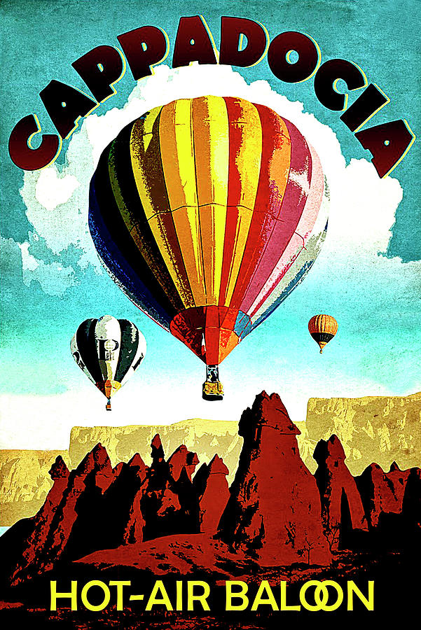 Turkey Painting - Cappadocia, Turkey, Hot air balloons by Long Shot