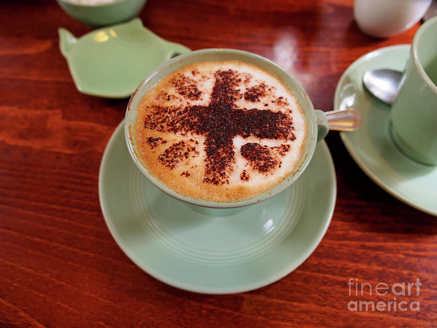 Cappuccino with a Union Jack theme Photograph by Louise Heusinkveld