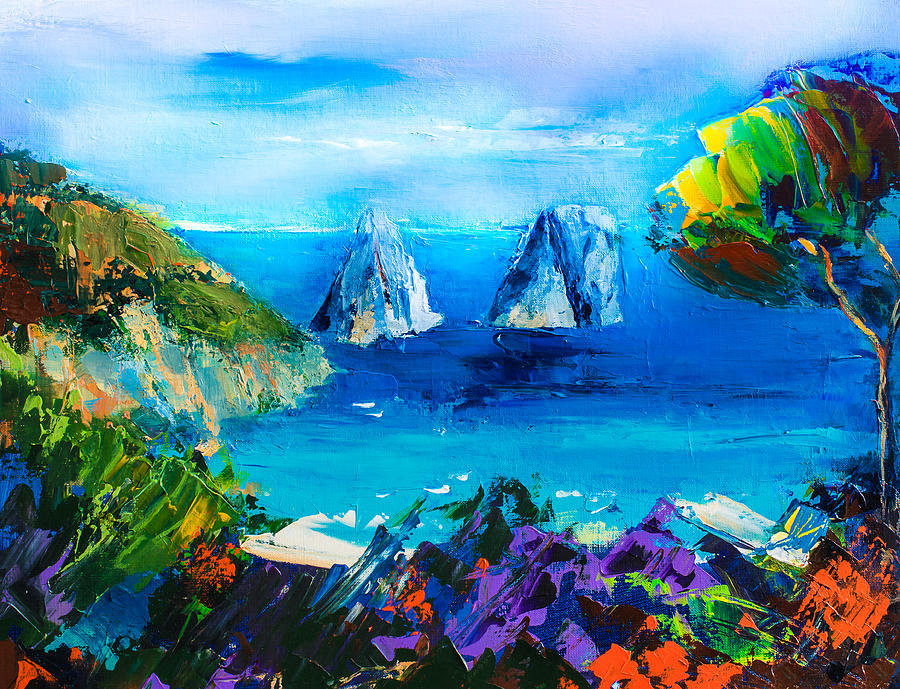 Landscape Painting - Capri Colors by Elise Palmigiani