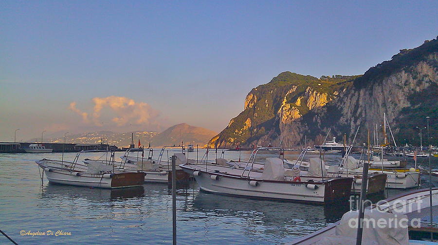 Capri- Harbor boats Photograph by Italian Art
