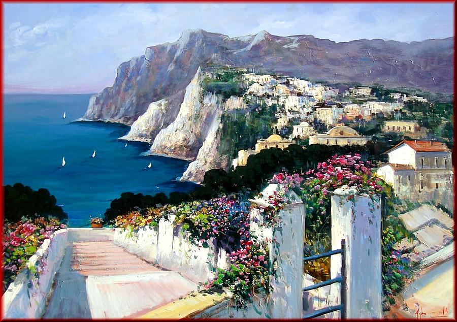 Still Life Painting - Capri Italy by Antonio Iannicelli