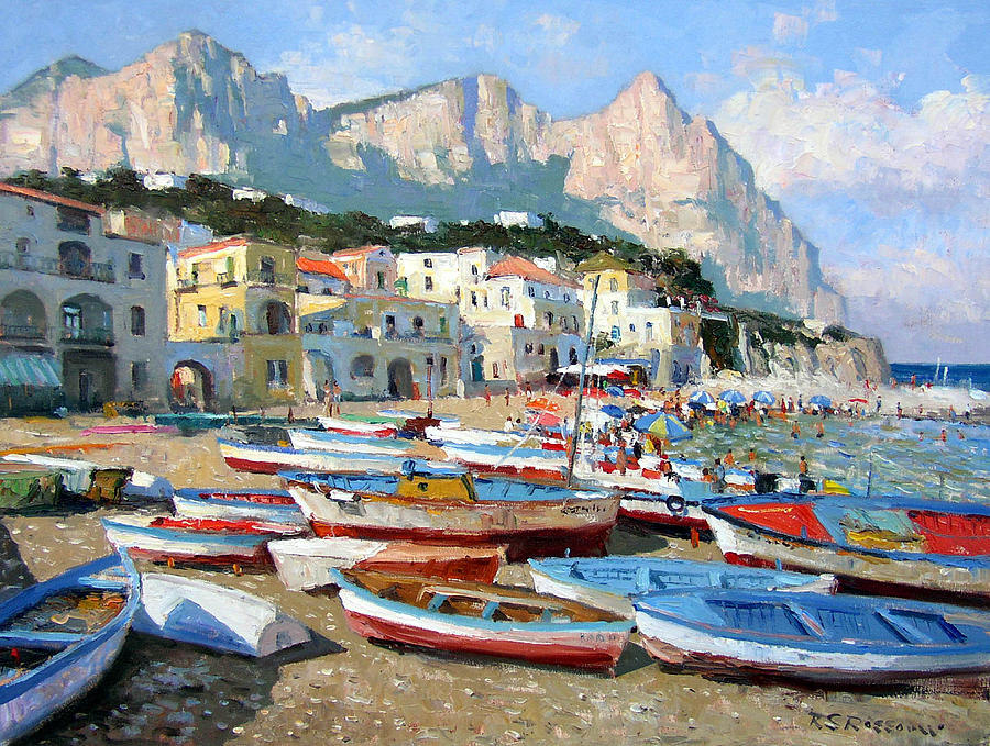 Capri Sunshine Painting by Roelof Rossouw