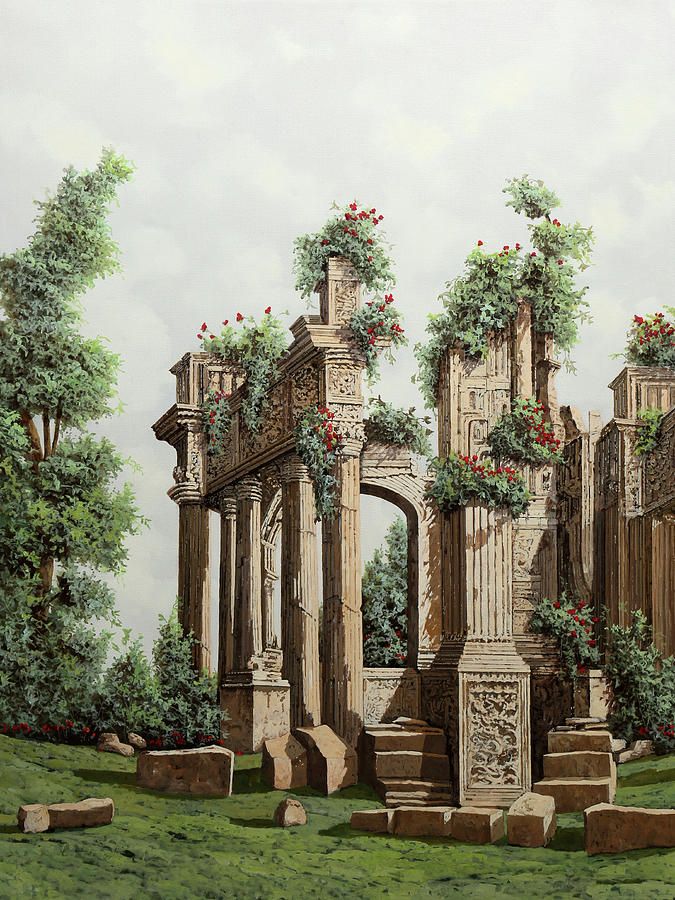 Ruins Painting - Capricci by Guido Borelli