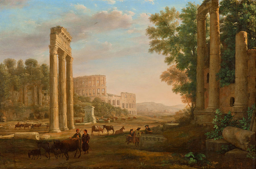 Vintage Painting - Capriccio with Ruins of the Roman Forum by Mountain Dreams