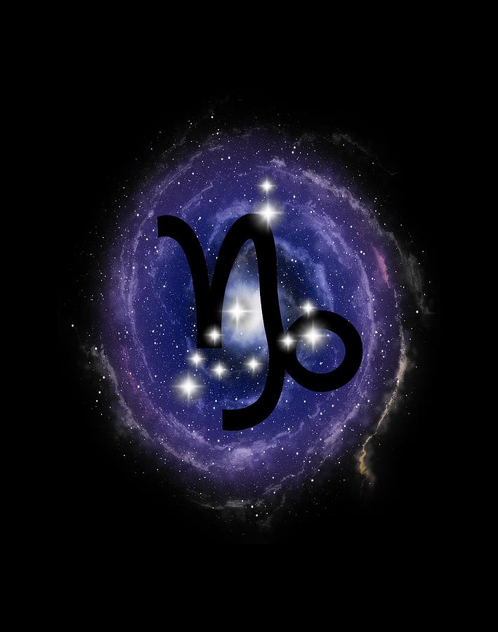 Capricorn Zodiac Sign Constellation Stars Digital Art by Garaga Designs