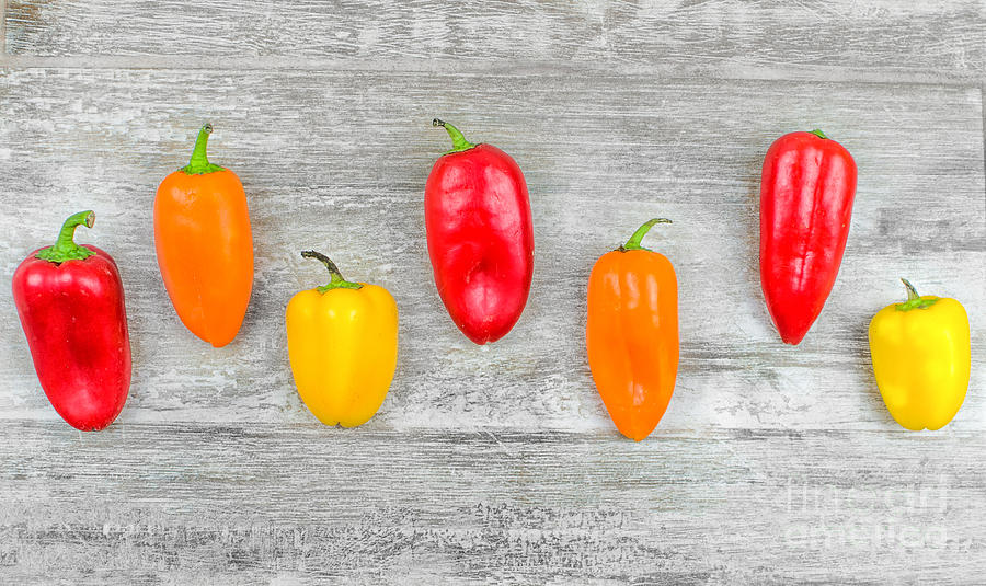 Vegetable Photograph - Capsicums Background  by Luca Lorenzelli
