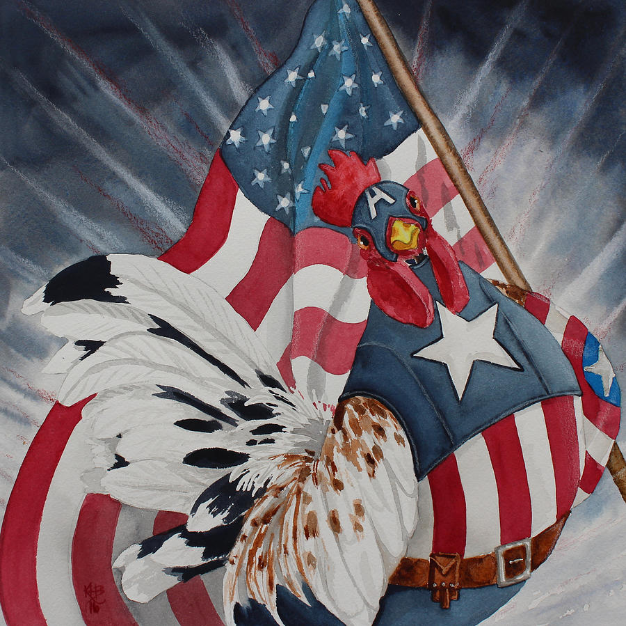 Captain America Painting - Captain Ameraucana by Kirsten Beitler