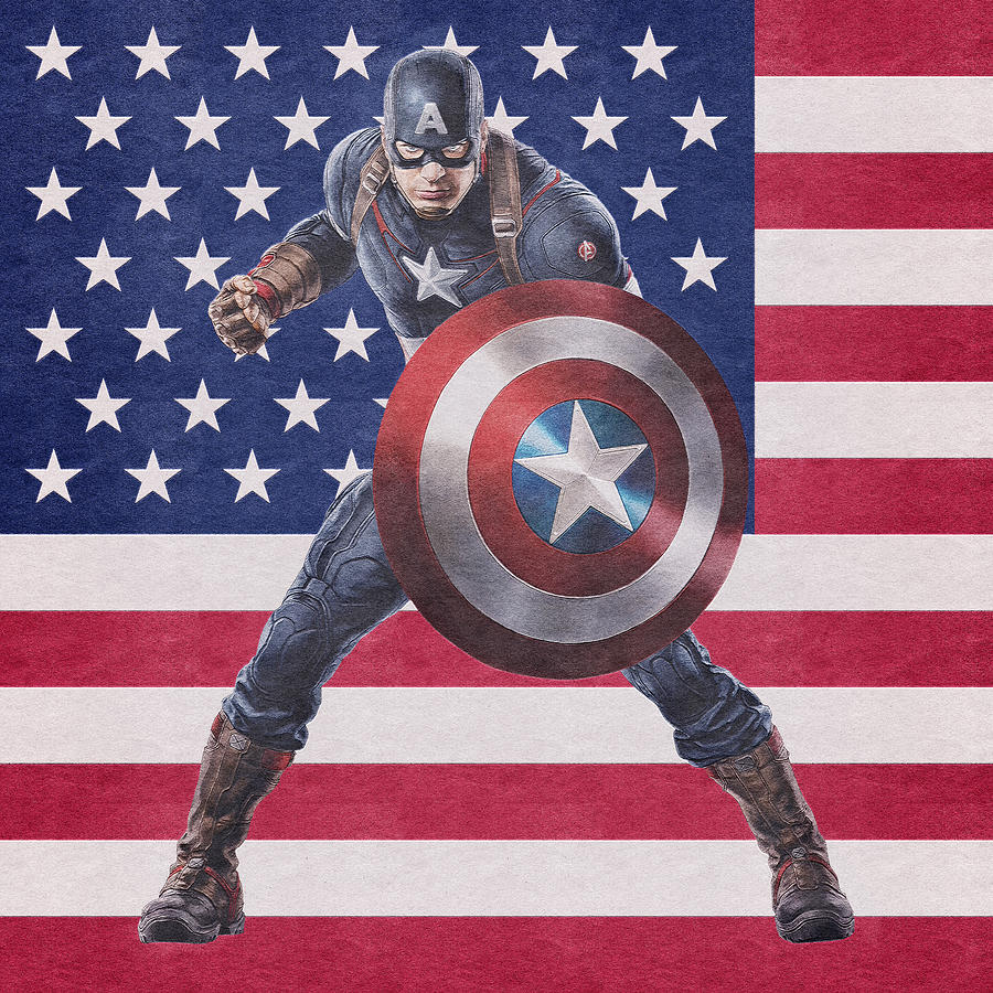 Captain America Digital Art by Happyantsstudio Anton - Fine Art America