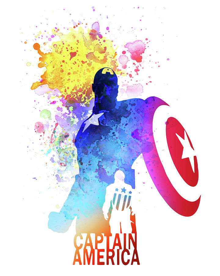 Captain America Painting by Art Popop