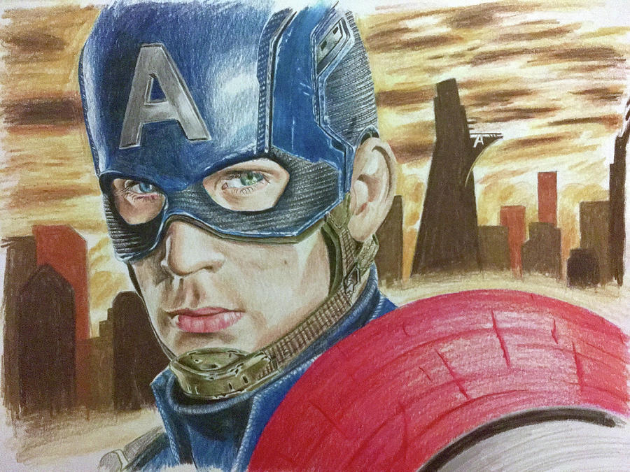 Captain America Drawing Beautiful Image - Drawing Skill-saigonsouth.com.vn