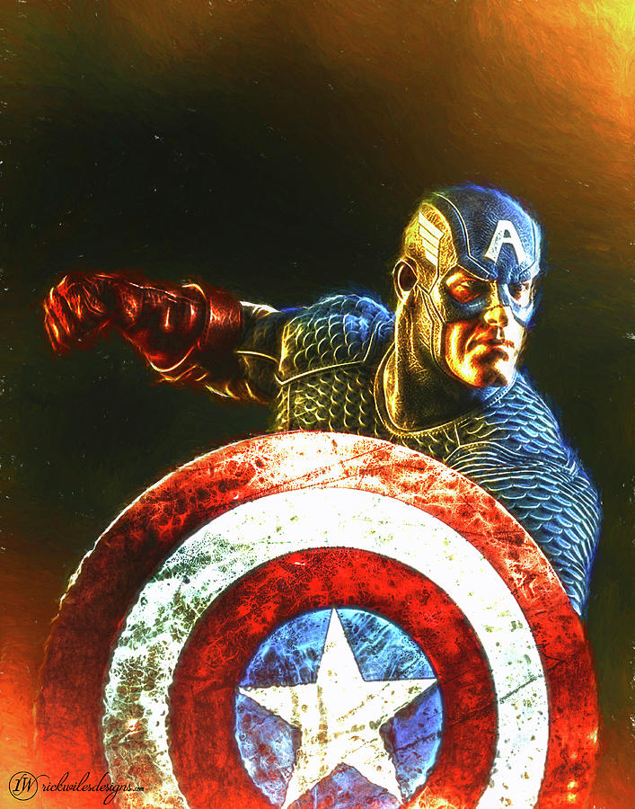 Captain America Digital Art by Rick Wiles | Fine Art America